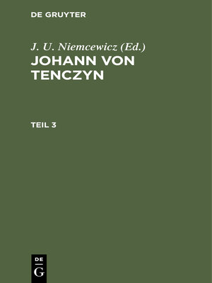 cover image of Johann von Tenczyn. Teil 3